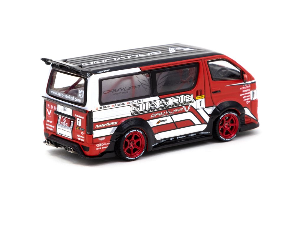 Tarmac Works-Toyota Hiace Widebody Red - HKToyCar Salon 2021